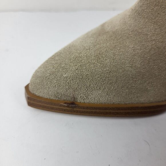 Marc Fisher Ltd. Oshay Beige Suede Leather Pointed Toe Ankle Bootie Size 4M - Picture 2 of 11